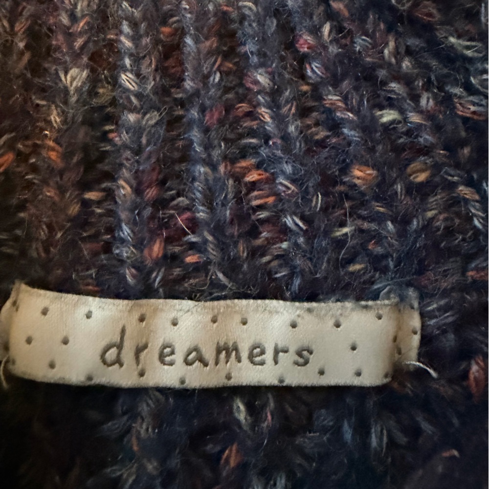 Dreamers women’s fleck cable knit sweater in navy blue size small cropped - Picture 5 of 5